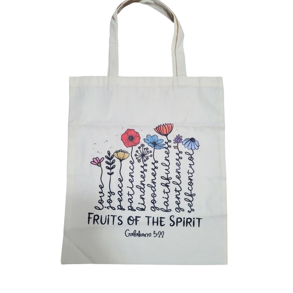 Christian Floral Tote Bag - Picture 1 of 4